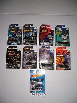 Hot Wheels 75 Years Of Batman Complete Set Of 8 Batman Vehicles Plus Bat Pod NEW