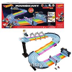 Hot Wheels Mario Kart Rainbow Road Track Set Lights & Sounds 164 Vehicles