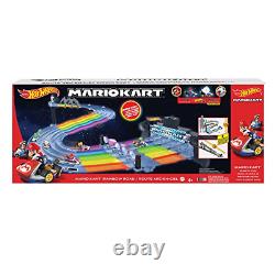 Hot Wheels Mario Kart Rainbow Road Track Set Lights & Sounds 164 Vehicles