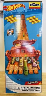 Hot Wheels Toy Car Playset Super 6 Lane Raceway With 6 164 Scale Vehicles
