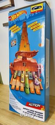 Hot Wheels Toy Car Playset Super 6 Lane Raceway With 6 164 Scale Vehicles