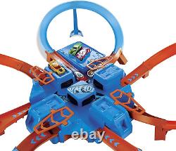 Hot Wheels Toy Car Track Set, Criss Cross Crash with 164 Scale Vehicle, Powered