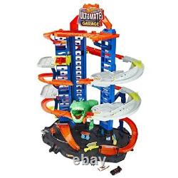 Hot Wheels Track Set Ultimate Garage Toy Vehicle Playset With Moving T-Rex Di