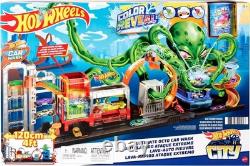 Interactive City Toy Car Track Set with Color Change Vehicle