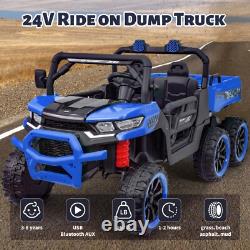Kids 2 Seater Ride on Car 24V Electric Dump Truck 4WD UTV withParental Remote LED