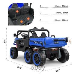 Kids 2 Seater Ride on Car 24V Electric Dump Truck 4WD UTV withParental Remote LED