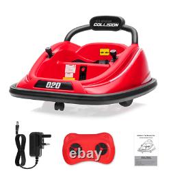 Kids 360° Spin Electric Ride On Bumper Car Vehicle with Remote Control LED Lights