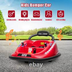 Kids 360° Spin Electric Ride On Bumper Car Vehicle with Remote Control LED Lights