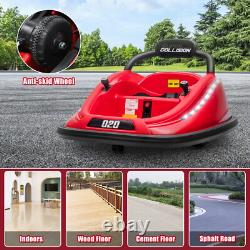 Kids 360° Spin Electric Ride On Bumper Car Vehicle with Remote Control LED Lights