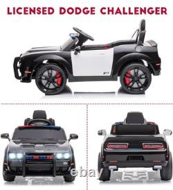 Kids Electric Car 12V Licensed Challenger with Remote, Music, Soft-Start Safety