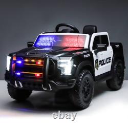 Kids Ride On Police Car, 12V Electric Vehicle with 2.4G Remote Control