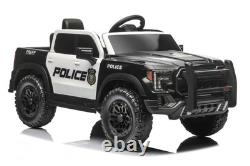 Kids Ride On Police Car, 12V Electric Vehicle with 2.4G Remote Control