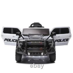 Kids Ride On Police Car, 12V Electric Vehicle with 2.4G Remote Control