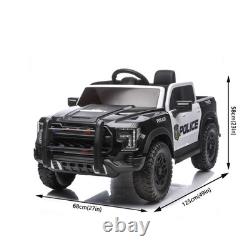 Kids Ride On Police Car, 12V Electric Vehicle with 2.4G Remote Control
