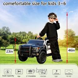 Kids Ride On Police Car, 12V Electric Vehicle with 2.4G Remote Control