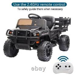 Kids Ride On Tractor with Trailer 12V Electric Toy Vehicle with Remote Control