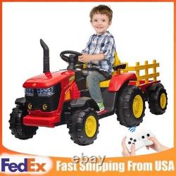 Kids Ride On Tractor with Trailer Battery Powered Electric Car Vehicle Toys Gift