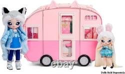 Kitty-Cat Camper Playset, Pink Toy Car Vehicle for Fashion Dolls with Cat Ear
