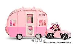 Kitty-Cat Camper Playset, Pink Toy Car Vehicle for Fashion Dolls with Cat Ear