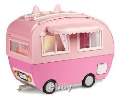 Kitty-Cat Camper Playset, Pink Toy Car Vehicle for Fashion Dolls with Cat Ear