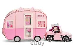 Kitty-Cat Camper Playset, Pink Toy Car Vehicle for Fashion Dolls with Cat Ear