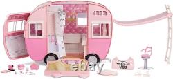 Kitty-Cat Camper Playset, Pink Toy Car Vehicle for Fashion Dolls with Cat Ear