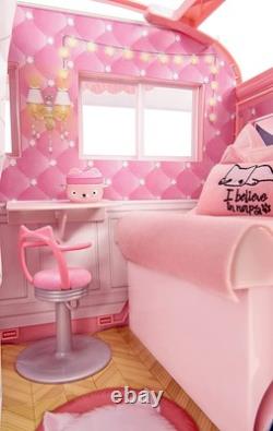 Kitty-Cat Camper Playset, Pink Toy Car Vehicle for Fashion Dolls with Cat Ear
