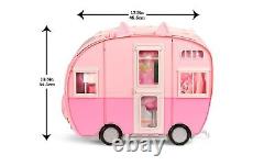 Kitty-Cat Camper Playset, Pink Toy Car Vehicle for Fashion Dolls with Cat Ear