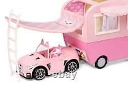 Kitty-Cat Camper Playset, Pink Toy Car Vehicle for Fashion Dolls with Cat Ear