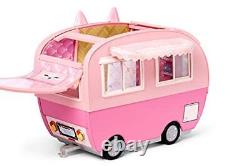 Kitty-Cat Camper Playset, Pink Toy Car Vehicle for Fashion Dolls with Cat Ear