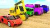 Learn Colors With Police Cars Dump Truck Strees Vehicles Assembly Tyre Construction Vehicles