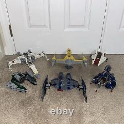 Lego Star Wars Lot of 6 Vehicles Assembled Missing Minimal Parts And Pieces