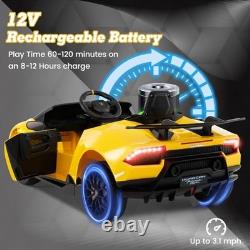 Licensed Lamborghini Huracan Ride on Car by, 12V Kids Electric Vehicle Yellow