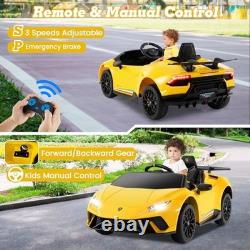 Licensed Lamborghini Huracan Ride on Car by, 12V Kids Electric Vehicle Yellow