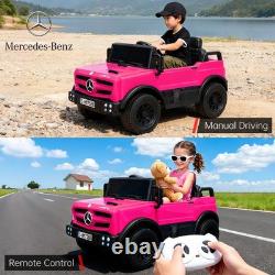 Licensed Mercedes-Benz Car for Kids 12V Ride on Car Remote Pink Electric Vehicle