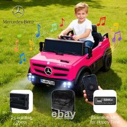 Licensed Mercedes-Benz Car for Kids 12V Ride on Car Remote Pink Electric Vehicle