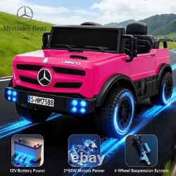 Licensed Mercedes-Benz Car for Kids 12V Ride on Car Remote Pink Electric Vehicle