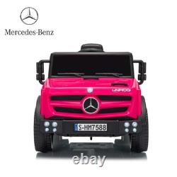 Licensed Mercedes-Benz Car for Kids 12V Ride on Car Remote Pink Electric Vehicle
