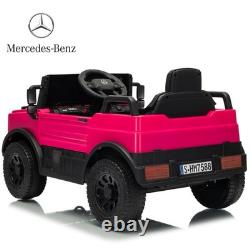 Licensed Mercedes-Benz Car for Kids 12V Ride on Car Remote Pink Electric Vehicle
