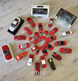 Lot Red Diecast Cars and Other Vehicles 1/43 Scale Various Brands Lot Of 28