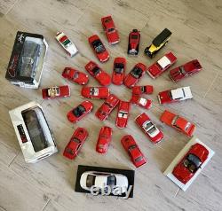 Lot Red Diecast Cars and Other Vehicles 1/43 Scale Various Brands Lot Of 28