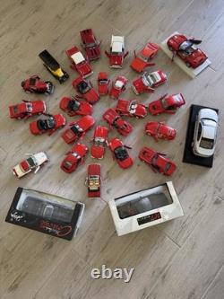 Lot Red Diecast Cars and Other Vehicles 1/43 Scale Various Brands Lot Of 28
