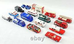 Lot of (15) Vintage Tomica Tomy Pocket Cars Emergency And Police Vehicles Rare