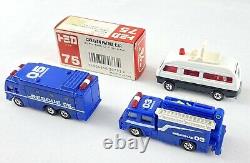 Lot of (15) Vintage Tomica Tomy Pocket Cars Emergency And Police Vehicles Rare