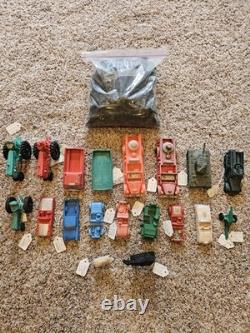 Lot of 19 Vintage Auburn Rubber Toy Vehicles Tractor Race Car Fire Truck + Tires