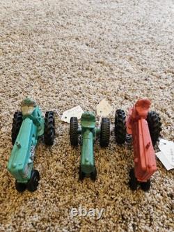 Lot of 19 Vintage Auburn Rubber Toy Vehicles Tractor Race Car Fire Truck + Tires