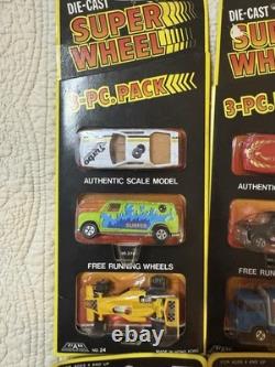 Lot of 3pk (9 Total) Vintage Super Wheel DieCast Vehicles Walmart Hong Kong Rare