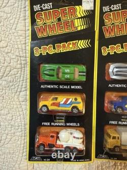 Lot of 3pk (9 Total) Vintage Super Wheel DieCast Vehicles Walmart Hong Kong Rare