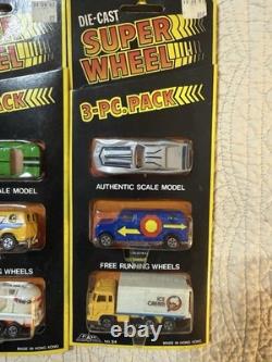 Lot of 3pk (9 Total) Vintage Super Wheel DieCast Vehicles Walmart Hong Kong Rare