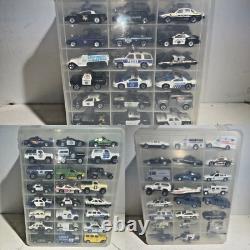 Lot of 72 Police Vehicles 164 Scale DieCast with 2 Storage Cases